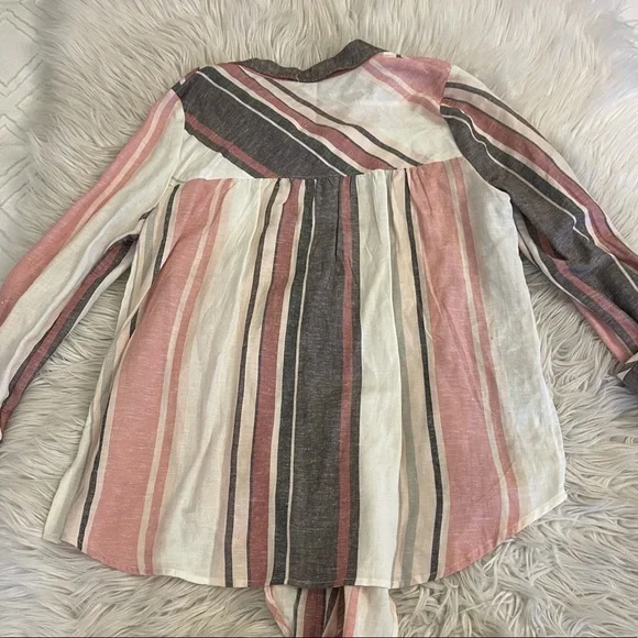 NWT | Thread & Supply | Striped blouse | Pink & gray - Picture 9 of 13